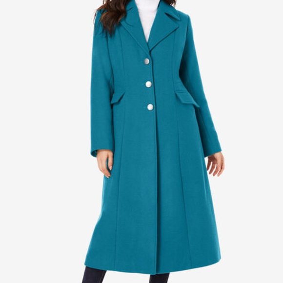 Roaman's Jackets & Blazers - Roaman’s Elegant Long Wool Pea Coat Plus size 34